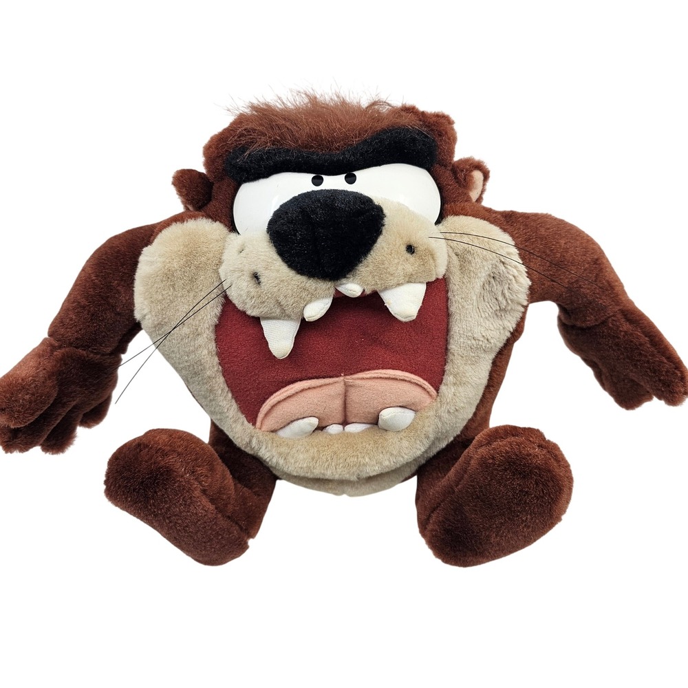 Looney Tunes Tasmanian Devil Taz 1997 Vintage Plush Play-By-Play 8 Inch Tested